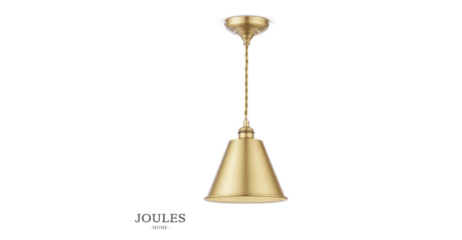 Dar Lighting Joules Wollaton Pendant Matt Antique Brass and Matt White