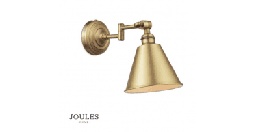Joules Wollaton Single Spotlight Matt Antique Brass and Matt White