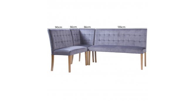 Devonshire Ashbury Corner Bench Set in Graphite