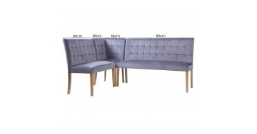 Ashbury Corner Bench Set in Graphite