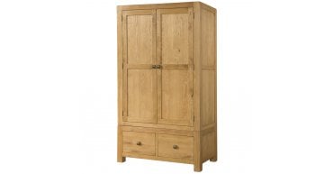 Curve Double Wardrobe With 2 Drawers
