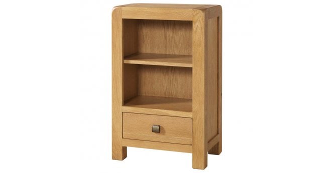 Devonshire Curve Low Bookcase With 1 Drawer