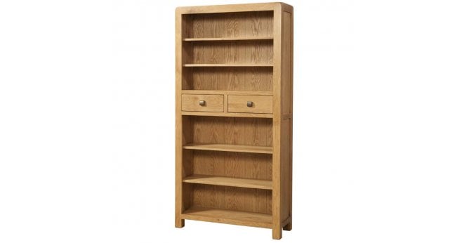 Devonshire Curve Tall Bookcase With 2 Drawers
