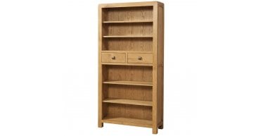 Curve Tall Bookcase With 2 Drawers