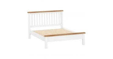 Lundy Ivory 4'6" Slatted Bed with Top Cap