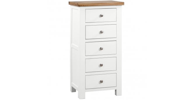 Devonshire Lundy Ivory 5 Drawer Tall Chest