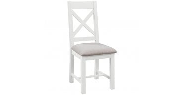 Lundy Ivory Cross Back Chair With Fabric Seat