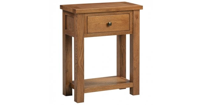 Devonshire Rustic Oak 1 Drawer Console Table