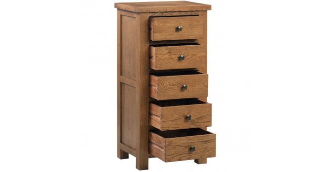 Devonshire Rustic Oak 5 Drawer Wellington