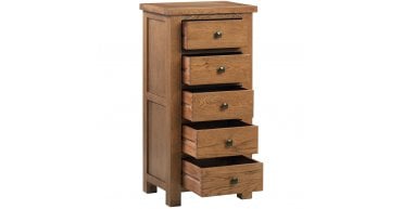 Rustic Oak 5 Drawer Wellington