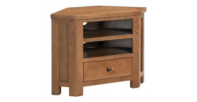 Devonshire Rustic Oak Corner TV Unit