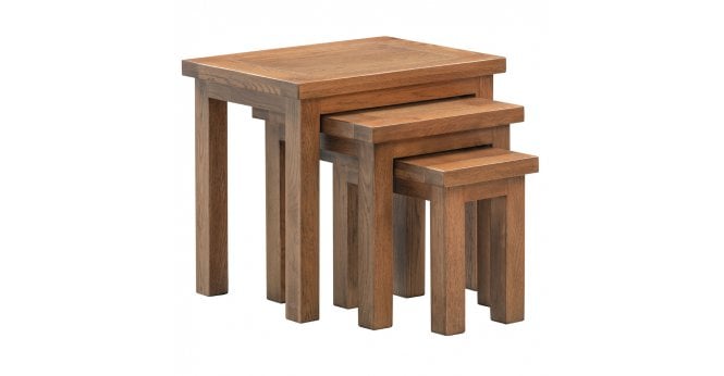 Devonshire Rustic Oak Nest Of Tables