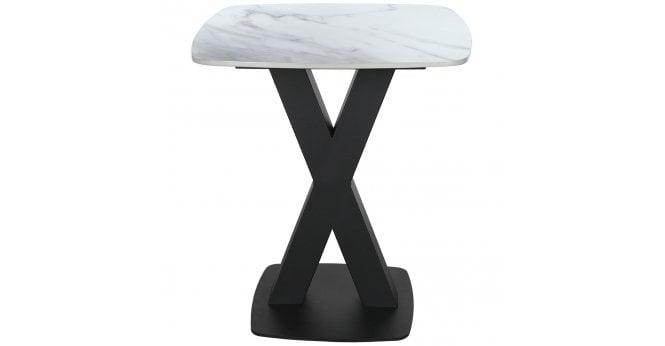 Devonshire Vernal Lamp Table - In White Stone