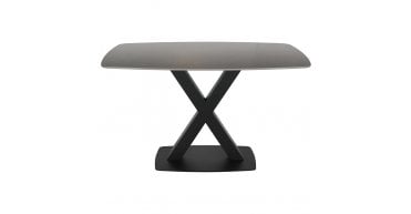 Vernal Small Fixed Dining Table - In Grey Stone