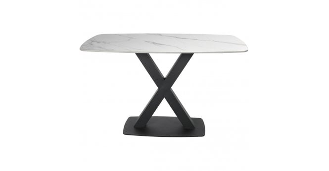 Devonshire Vernal Small Fixed Dining Table - In White Stone