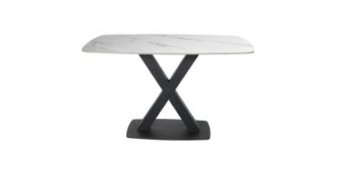 Vernal Small Fixed Dining Table - In White Stone