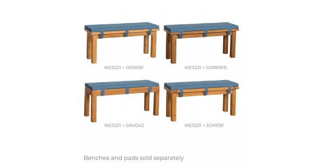 Devonshire Westbury Bench Pad 104cm in Blue