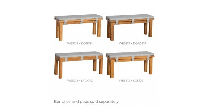 Devonshire Westbury Bench Pad 104cm in Light Grey