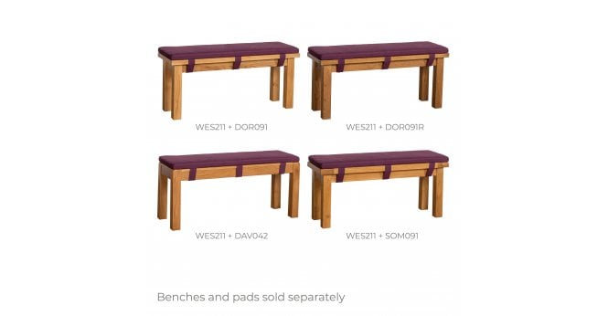 Devonshire Westbury Bench Pad 104cm in Maroon