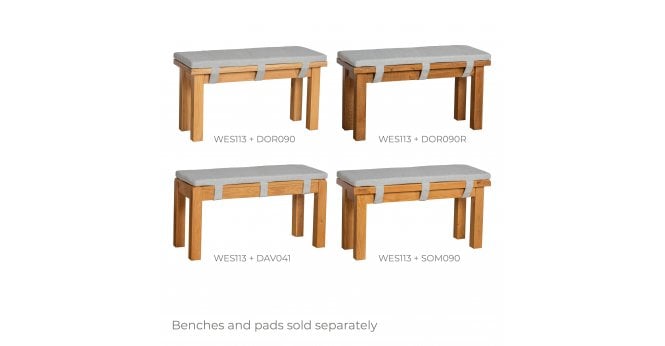 Devonshire Westbury Bench Pad 90cm in Light Grey