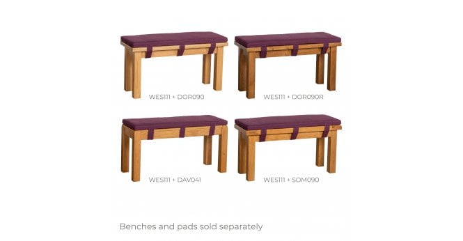 Devonshire Westbury Bench Pad 90cm in Maroon