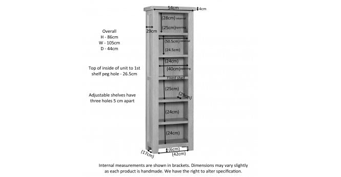 Devonshire Wilmont Tall Narrow Bookcase