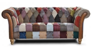 Harlequin Patchwork Leather Chesterfield Sofa **In Stock Now**