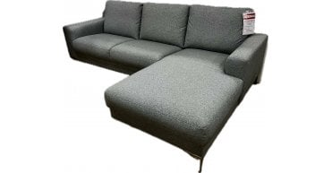 Hjort Knudsen Odin Chaise Sofa in Grey Tweed Fabric, Modern Stylish Shape