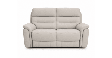 Malvern leather Power Recliner 2 seater in Light grey