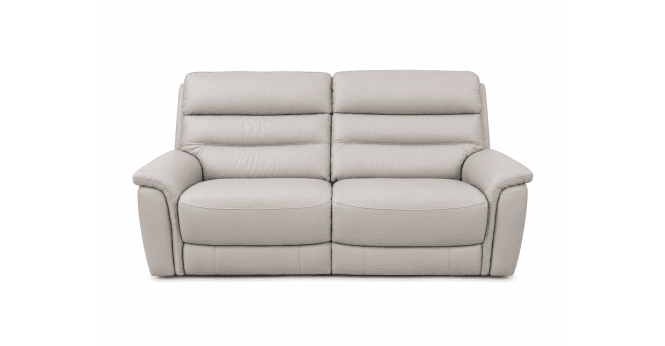 HTL Malvern leather Power Recliner 3 seater in Light grey