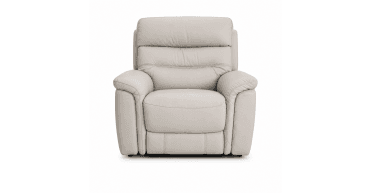 Malvern leather Power Recliner Chair in Light grey