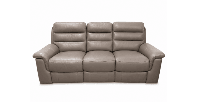 HTL Washington Power 3 seater sofa in Elelphant grey leather