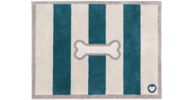 Hug Rug  Bone Stripe Teal