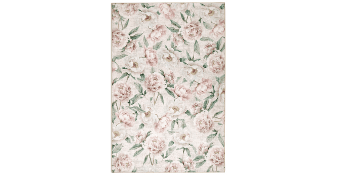 Hug Rug  Eco-Washable Blooming Peonies Oyster Pink