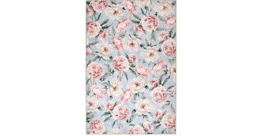 Hug Rug Eco-Washable Blooming Peonies Powder Blue