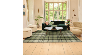 Hug Rug Eco-Washable Isla Plaid Green