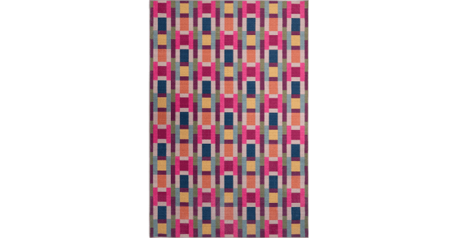 Hug Rug  Eco-Washable Jude Geo Weave Bright