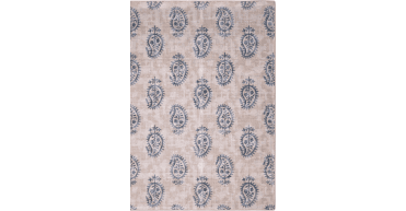 Hug Rug Eco-Washable Woodblock Paisley Blue