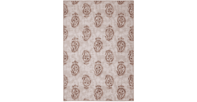 Hug Rug  Eco-Washable Woodblock Paisley Rust
