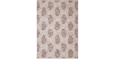 Hug Rug Eco-Washable Woodblock Paisley Rust