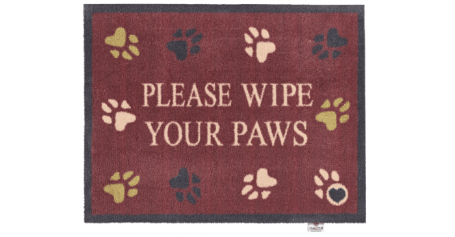 Hug Rug  Wipe Your Paws Burgandy Runner