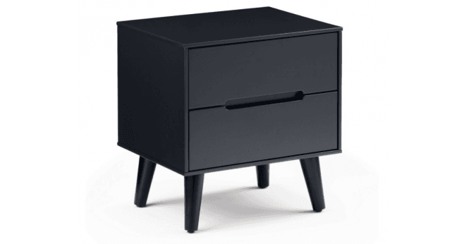 Julian Bowen Alicia 2 Drawer Bedside - Anthracite