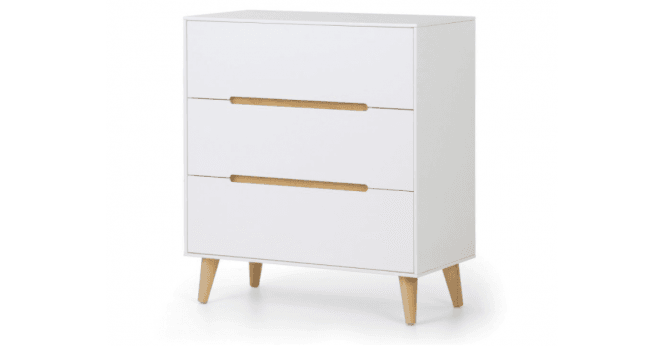 Julian Bowen Alicia 3 Drawer Chest - White