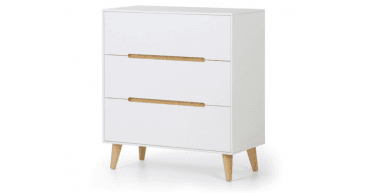 Alicia 3 Drawer Chest - White