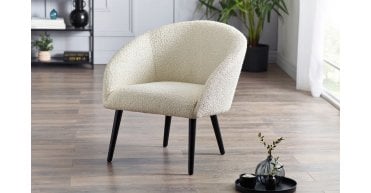 Amari Boucle Accent Chair - Ivory