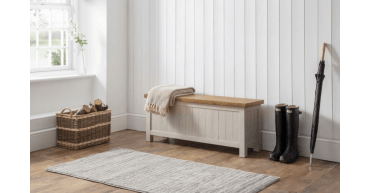 Aspen Storage Bench - Grey Wash