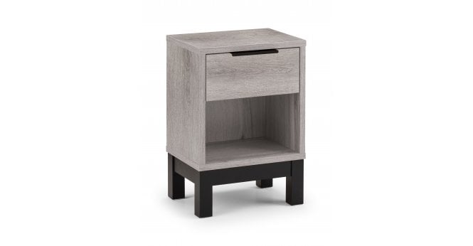 Julian Bowen Bali 1 Drawer Bedside - Grey Oak