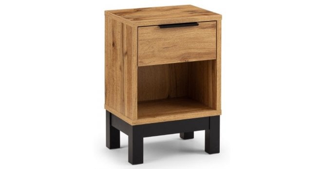 Julian Bowen Bali 1 Drawer Bedside - Light Oak