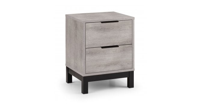 Julian Bowen Bali 2 Drawer Bedside - Grey Oak