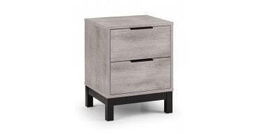 Bali 2 Drawer Bedside - Grey Oak
